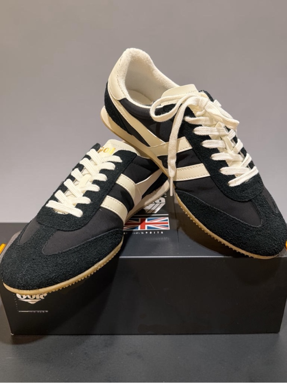 Gola Black and Cream Classic Sneakers